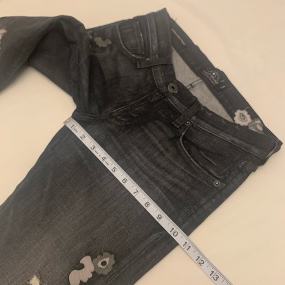 Lucky Brand Y2K Sienna Slim Boyfriend black embroidered low rise jeans size 0/25 - Picture 14 of 16